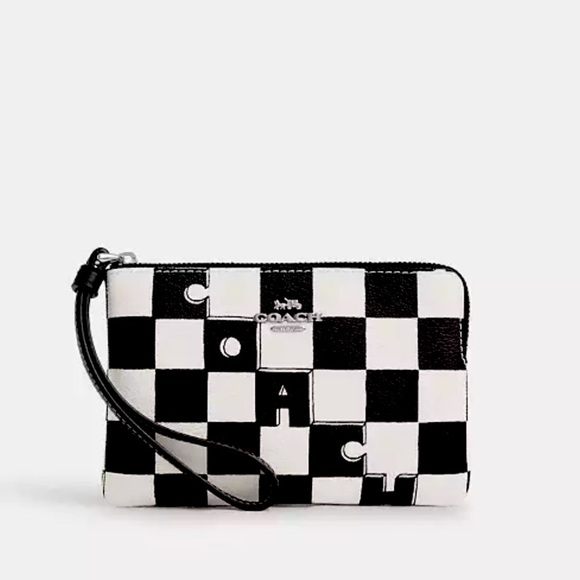 Coach Corner Zip Wristlet With Checkerboard Print - Limited Edition - NWT - Picture 4 of 11